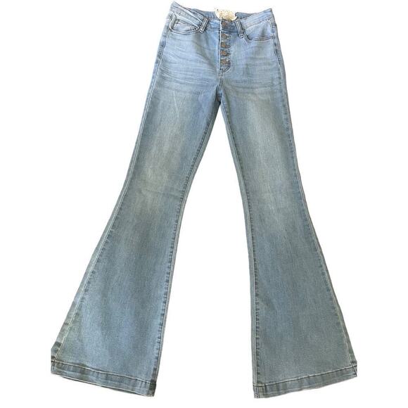 Altr’d State high rise wide leg button fly faded heart jeans 28/7 - Picture 2 of 10